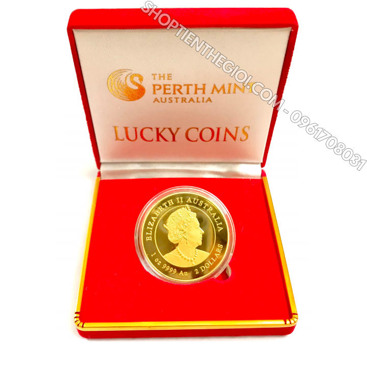 Xu Úc Hình Con Mèo Mạ Vàng tặng hộp nhung - SP005891